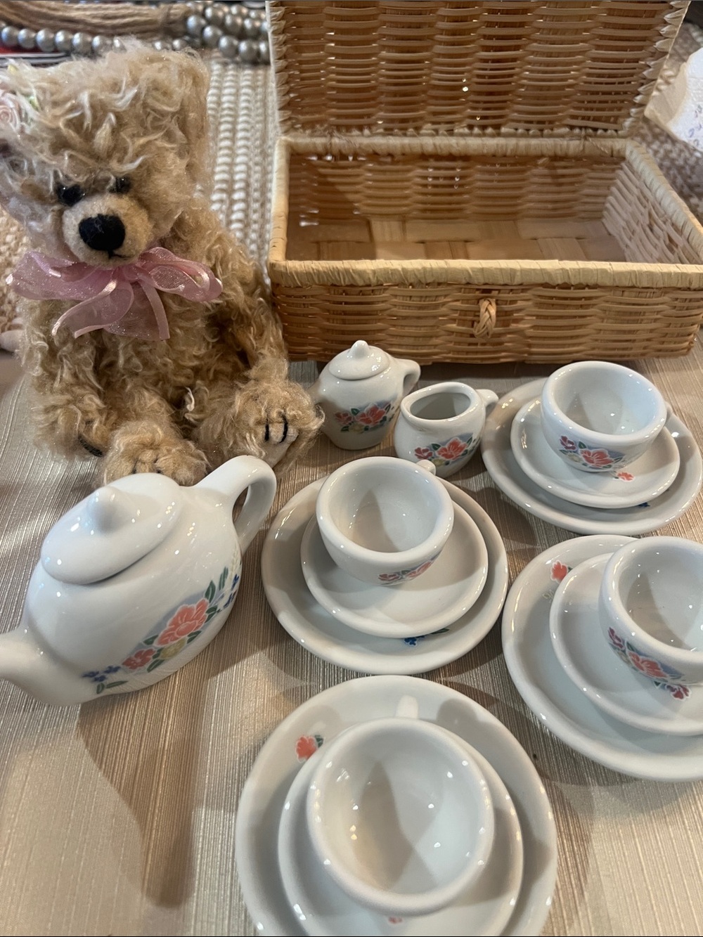 Tilly’s Tea Time, Porcelain Floral Tea Set for Kids